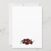 Red and Gold Floral Rustic Elegant Bridal Shower Invitation (Back)