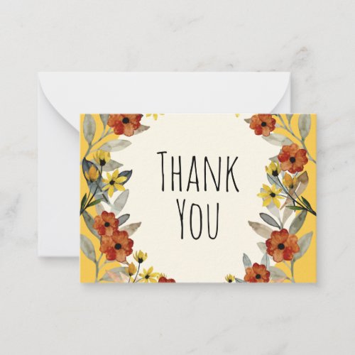 Red and gold flowered note cards
