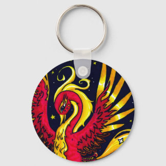 Red and Gold flying phoenix Keychain