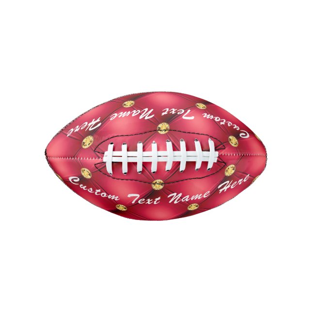 Red and Gold Football Gift Personalized Name Text (Front)