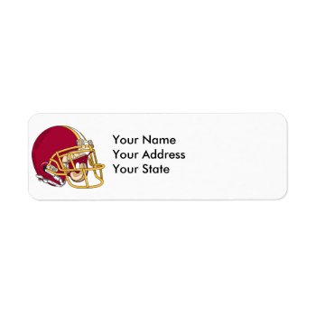 Red And Gold Football Helmet Vector Graphic Label by sports_shop at Zazzle