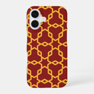 Red and Gold Geometric Islamic Pattern Case