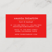 Red and Gold Glam Chic Makeup Artist Business Card (Back)