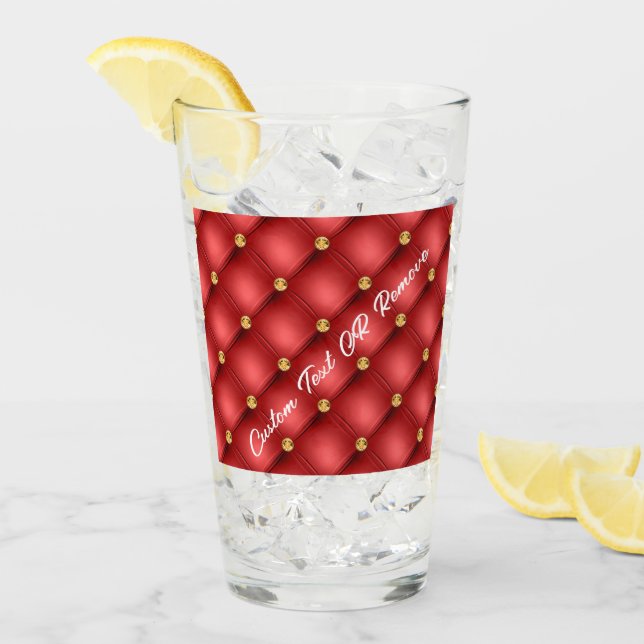 Red and Gold Glass Personalized Custom Text (Front Ice)