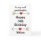 Red and Gold Glitter 14th Birthday Granddaughter