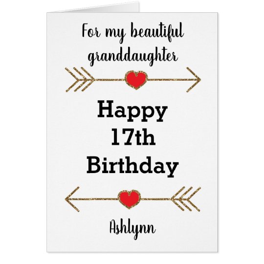 granddaughter 17th birthday card