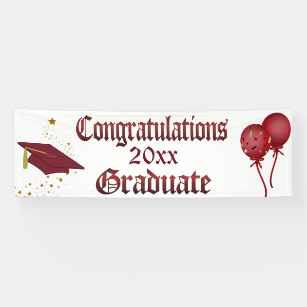 Red And Gold Graduation Banner