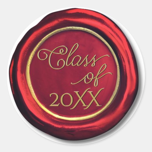    Red And Gold Graduation Class Wax Seal Stickers