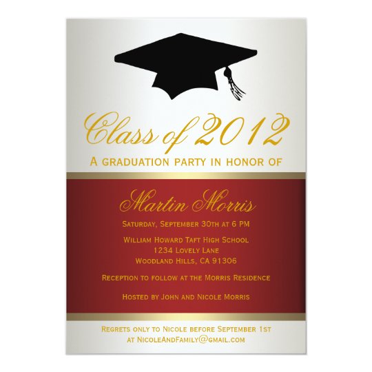 Red and Gold Graduation Invitation | Zazzle.com