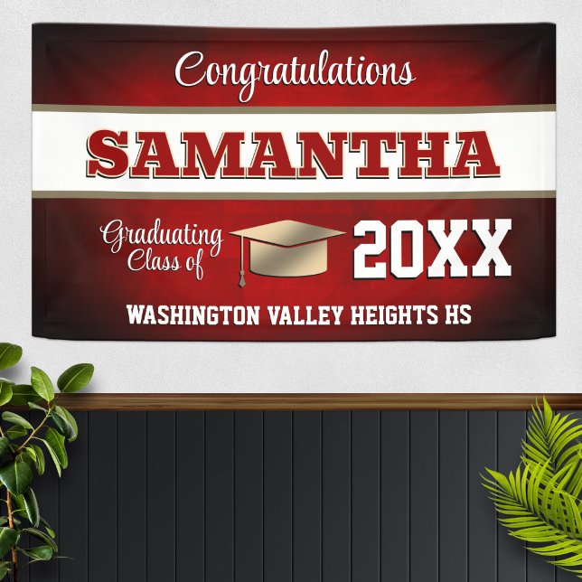 Red and Gold Graduation Party Banner (Creator Uploaded)