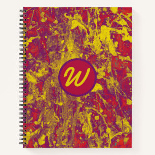 Red and Gold Grunge Notebook