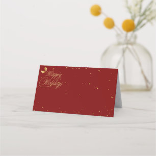 Red and Gold Happy Holidays Entertaining Place Card