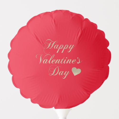 Red and Gold Happy Valentines Day Heart Balloon