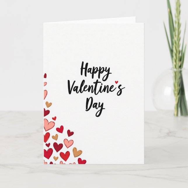 Red And Gold Hearts Card (Front)
