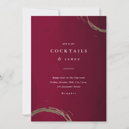 Red and Gold Holiday Cocktail Party Invitation