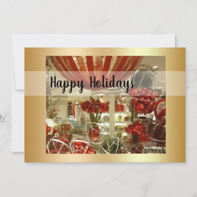 Red And Gold Holiday Decor Flat Holiday Card (Front)