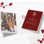 Red and Gold Holly Berry Bouquet Christmas Photo Holiday Card<br><div class="desc">This Christmas photo folded card features elegant and romantic swirly calligraphy lettering with a winter holly berry bouquet and a photo inside. For more advanced customization of this design,  please click the BLUE DESIGN TOOL BUTTON above!</div>