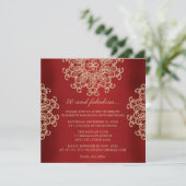 RED AND GOLD INDIAN INSPIRED BIRTHDAY INVITATION (Standing Front)