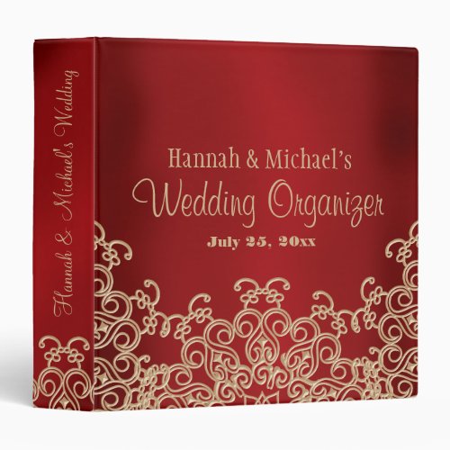 Red and Gold Indian Style Wedding Organizer Binder