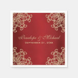 Red And Gold Indian Style Wedding Paper Napkins at Zazzle
