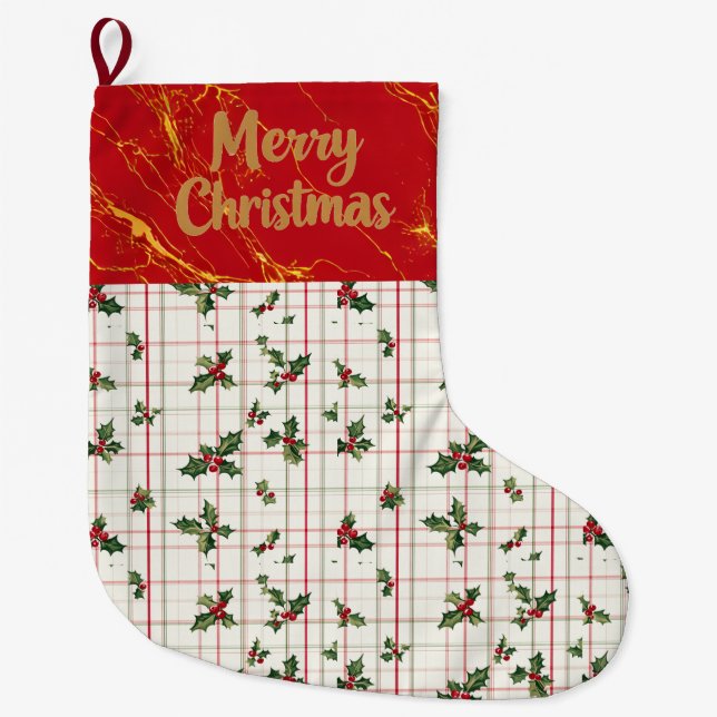 Red And Gold Large Christmas Stocking (Front)