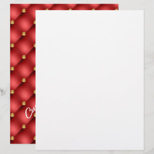 Red and Gold Letterhead Personalized Text
