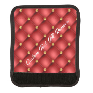 Red and Gold Luggage Handle Wrap Personalized Text