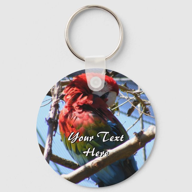 Red and Gold Macaw Keychain (Front)