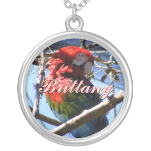 Red and Gold Macaw Parrot Necklace