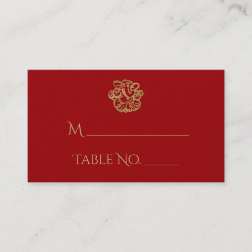 Red and Gold Mandala Indian Wedding Place Cards