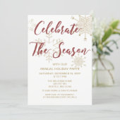 Red and Gold Modern holiday Party Invitation (Standing Front)