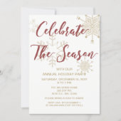 Red and Gold Modern holiday Party Invitation (Front)