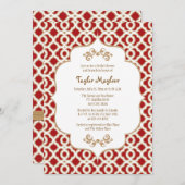 Red and Gold Moroccan Bridal Shower Invites (Front/Back)