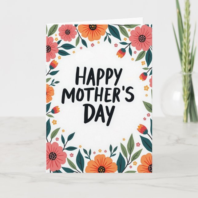 Red And Gold Mothers Day Card (Front)