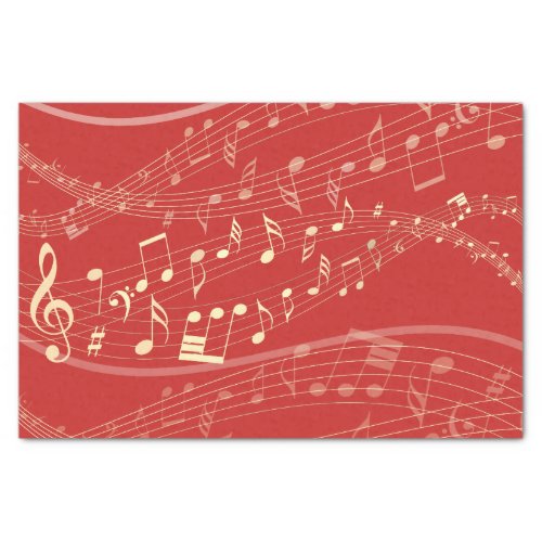 Red and Gold Musical Christmas Tissue Paper