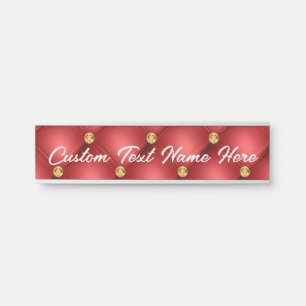 Red and Gold Name Door Sign Personalized