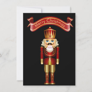 Red and Gold Nutcracker Christmas Invitation