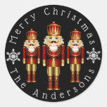 Red and Gold Nutcracker Personalize Classic Round  Classic Round Sticker