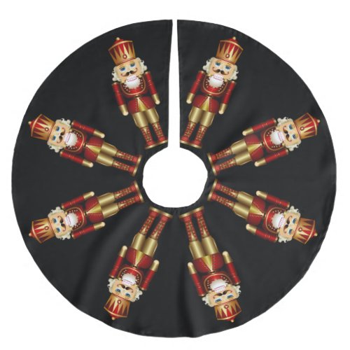 Red and Gold Nutcrackers Brushed Polyester Tree Skirt