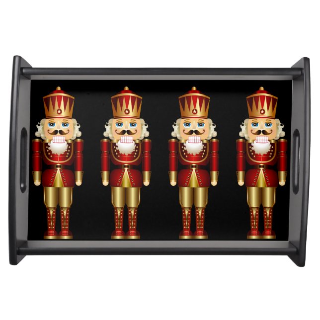Red and Gold Nutcrackers Serving Tray (Front)