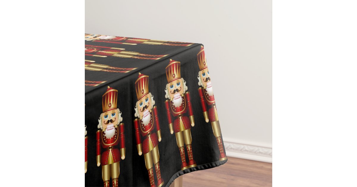 Red and Gold Nutcrackers Tablecloth Zazzle