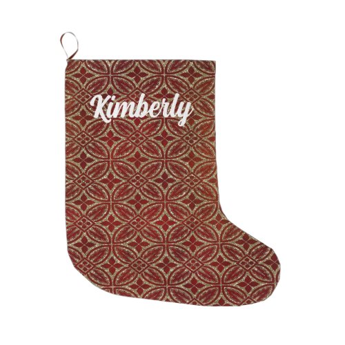 Red and Gold Old World Large Christmas Stocking