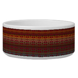 Red and Gold Ombre, Southwestern Ceramic Pet Bowl