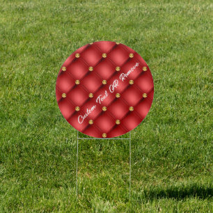 Red and Gold Outdoor Sign Personalized Text