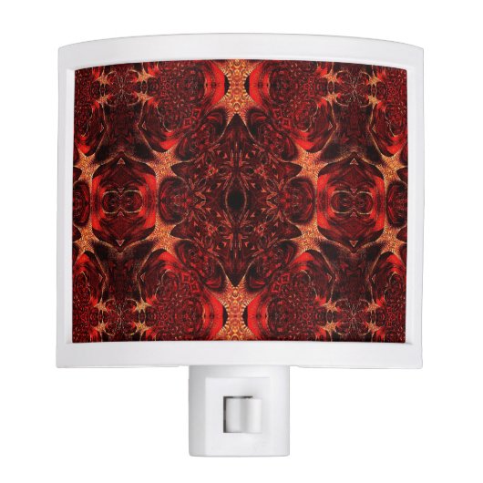 Red and Gold Pattern Night Light (Front)