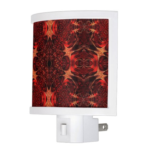 Red and Gold Pattern Night Light (Left)