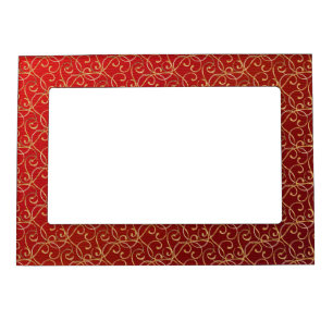 RED AND GOLD PATTERNS MAGNETIC FRAME