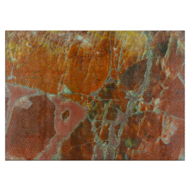 Red and Gold Petrified Wood Cutting Board (Front)