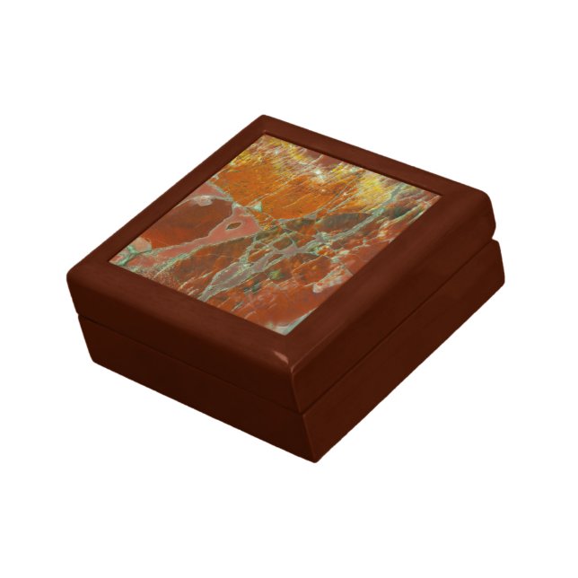 Red and Gold Petrified Wood Jewelry Box (Side)