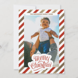 Red and Gold Photo Christmas Holidays Card